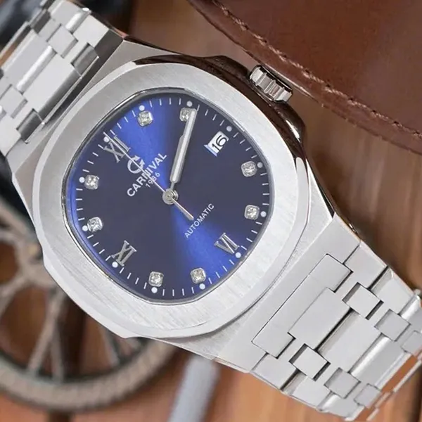 Đồng Hồ Nam Carnival 8160G-VT-X Màu Xanh Bạc