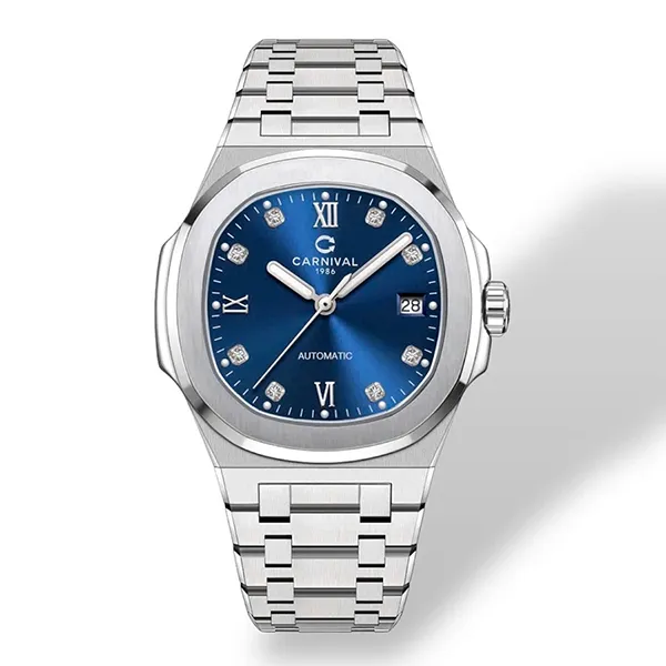 Đồng Hồ Nam Carnival 8160G-VT-X Màu Xanh Bạc