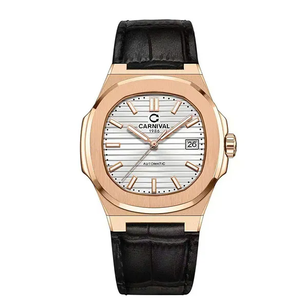 Đồng Hồ Nam Carnival Automatic 8108G1-VH-DD-T Màu Đen/Trắng