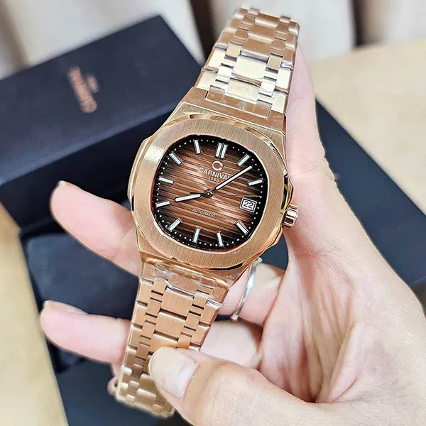 Đồng Hồ Nam Carnival Automatic 8108G1-VH-N Màu Vàng Hồng/Nâu