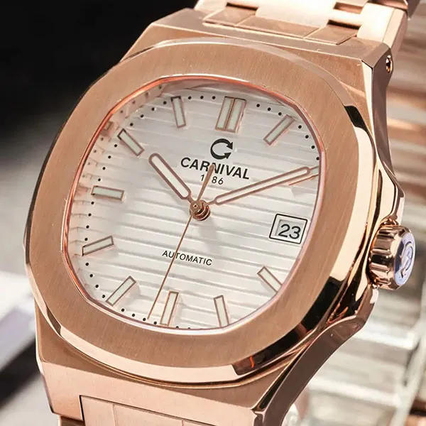 Đồng Hồ Nam Carnival Automatic 8108G1-VH-T Màu Vàng Hồng/Trắng