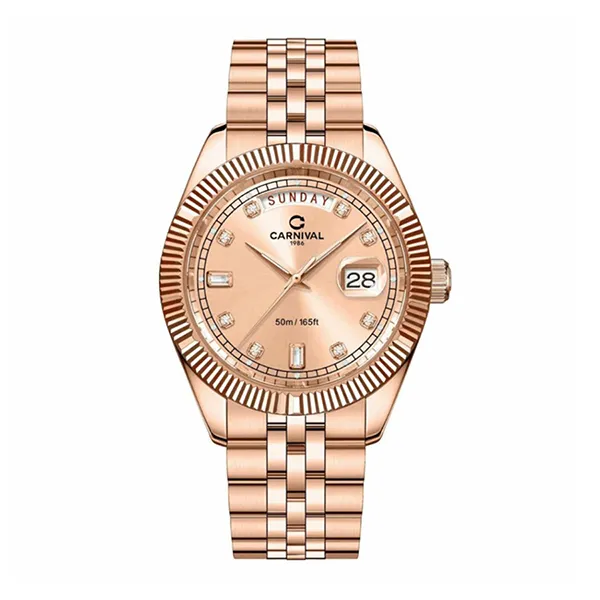 Đồng Hồ Nam Carnival Quartz 8190G-VH-NN Màu Vàng Hồng