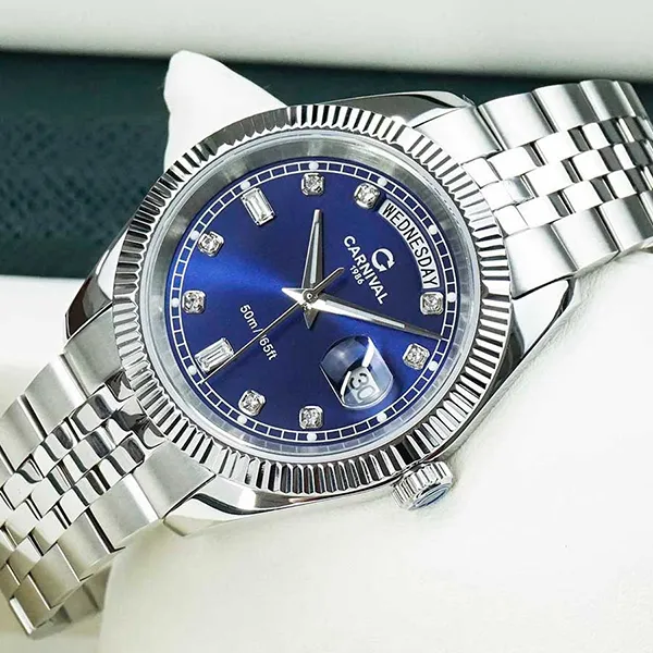 Đồng Hồ Nam Carnival Quartz 8190G-VT-X Màu Xanh Bạc