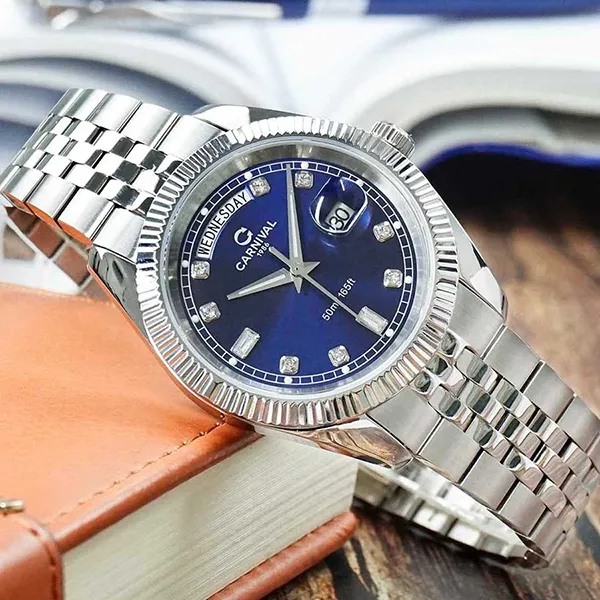 Đồng Hồ Nam Carnival Quartz 8190G-VT-X Màu Xanh Bạc