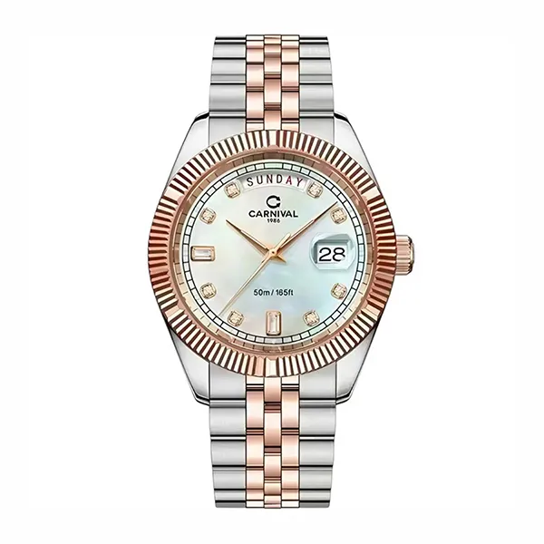 Đồng Hồ Nam Carnival Quartz Watch 8190G-CH-TK Màu Demi Mặt Trắng