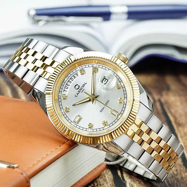 Đồng Hồ Nam Carnival Quartz Watch 8190G-CV-T Màu Demi