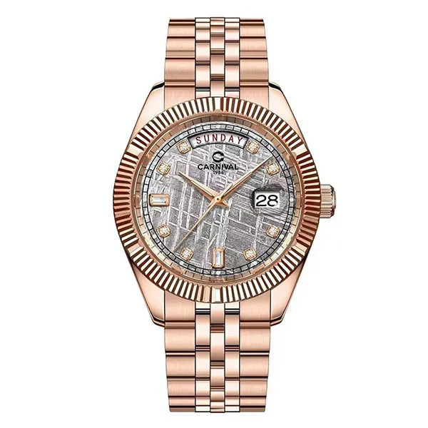 Đồng Hồ Nam Carnival Quartz Watch 8190G-VH-TT Màu Vàng Hồng/Xám