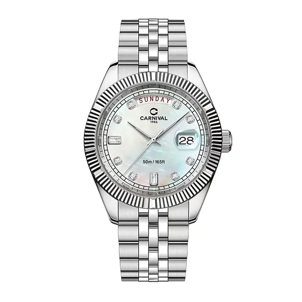Đồng Hồ Nam Carnival Quartz Watch 8190G-VT-TK Màu Bạc/Trắng