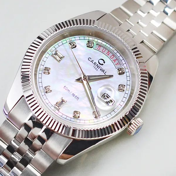 Đồng Hồ Nam Carnival Quartz Watch 8190G-VT-TK Màu Bạc/Trắng