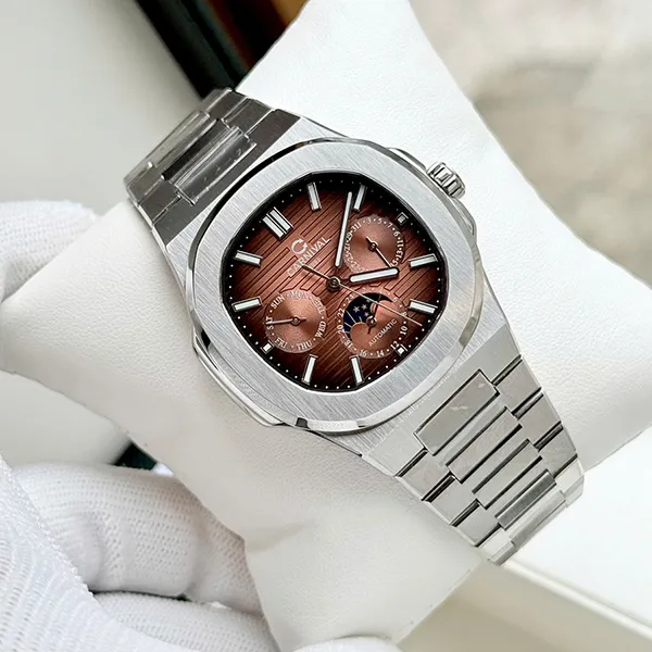 Đồng Hồ Nam Carnival Watch Automatic 8179G-VT-N Màu Bạc Nâu