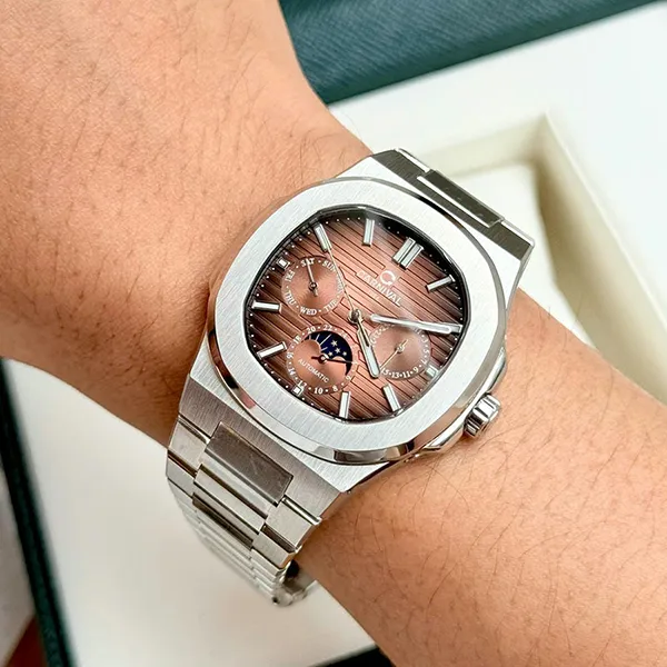 Đồng Hồ Nam Carnival Watch Automatic 8179G-VT-N Màu Bạc Nâu