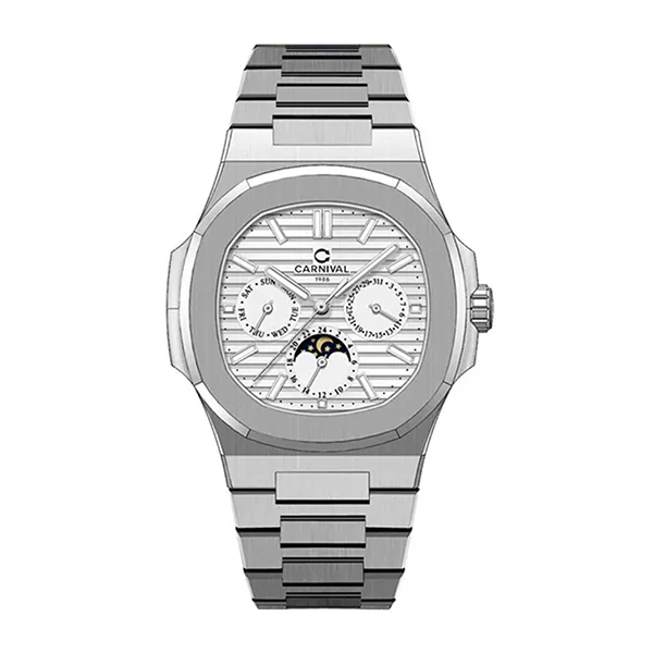 Đồng Hồ Nam Carnival Watch Automatic 8179G-VT-T Màu Bạc Trắng