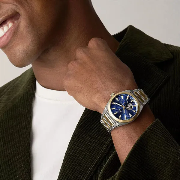 Đồng Hồ Nam Fossil Everett Stainless Steel Watch ME3275 Màu Demi Mặt Xanh