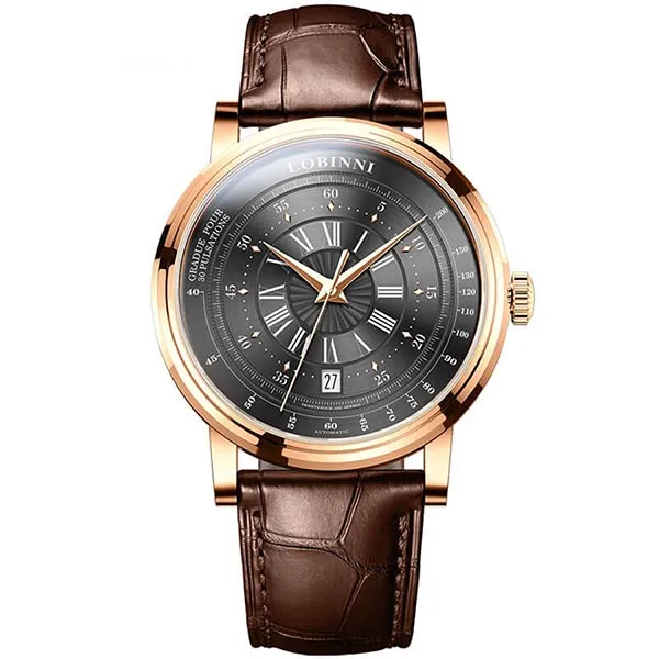 Đồng Hồ Nam Lobinni LB1018G-D2 Màu Nâu Vàng