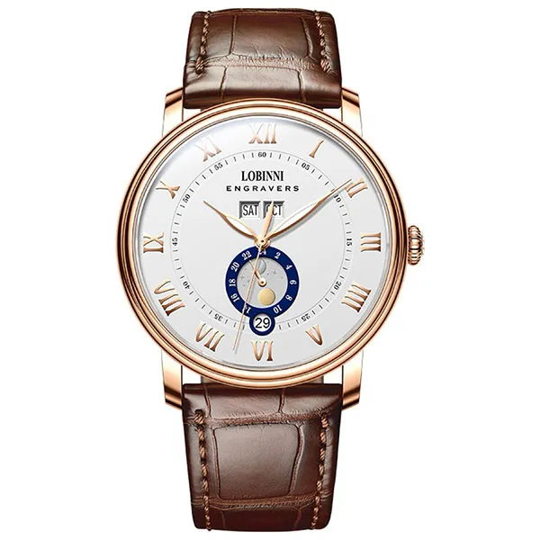 Đồng Hồ Nam Lobinni LB11025G-D1 Màu Nâu Vàng
