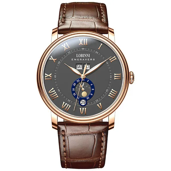 Đồng Hồ Nam Lobinni LB11025G-D2 Màu Nâu Vàng