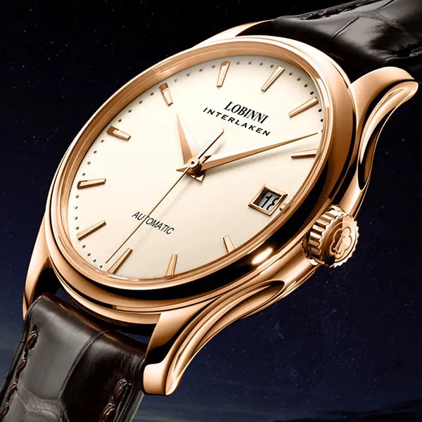 Đồng Hồ Nam Lobinni LB12026G-D1 Màu Nâu Vàng