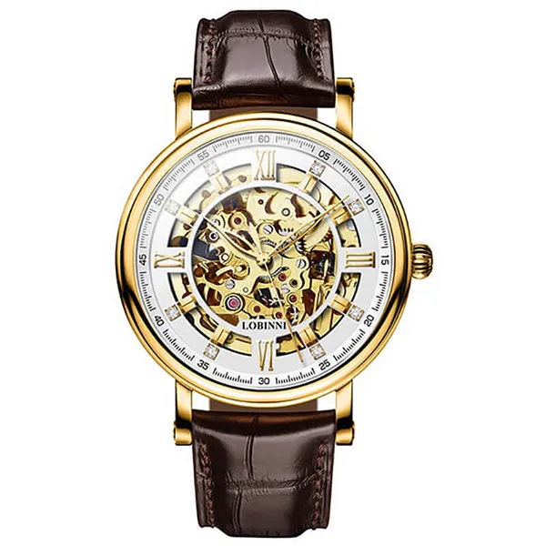 Đồng Hồ Nam Lobinni LB9010G-D1 Màu Nâu Vàng