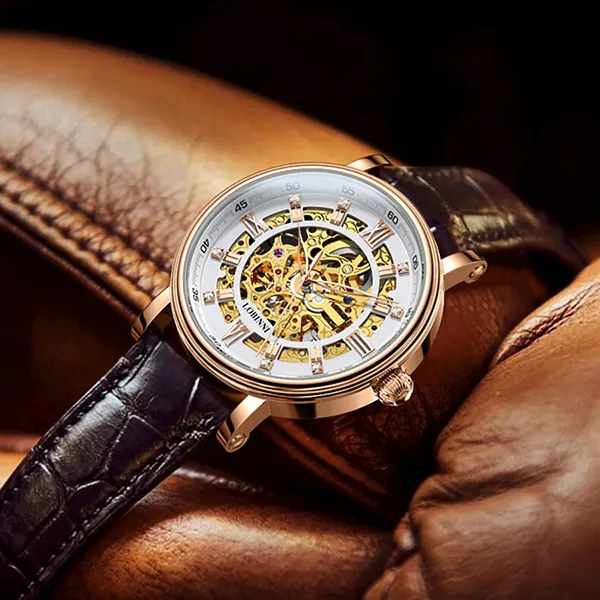 Đồng Hồ Nam Lobinni LB9010G-D3 Màu Nâu Vàng