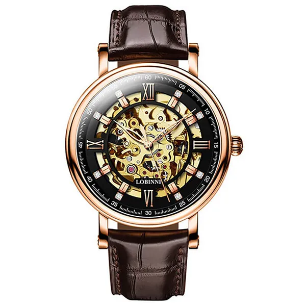 Đồng Hồ Nam Lobinni LB9010G-D4 Màu Nâu Vàng