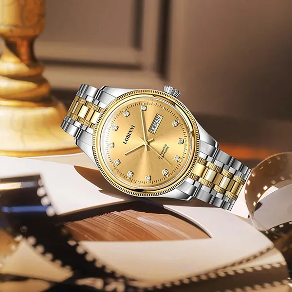 Đồng Hồ Nam Lobinni LB9020G-T2 Màu Bạc Vàng