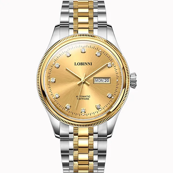 Đồng Hồ Nam Lobinni LB9020G-T2 Màu Bạc Vàng