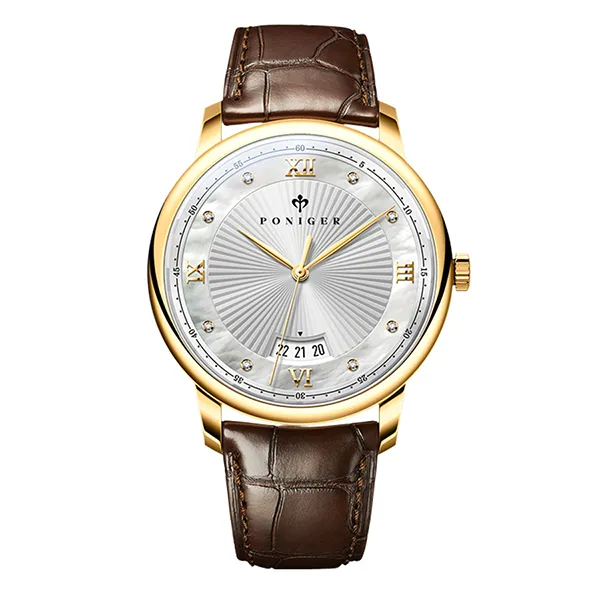 Đồng Hồ Nam Poniger P203G-D1 Màu Nâu Vàng