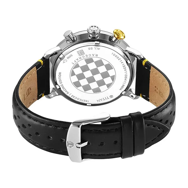 Đồng Hồ Nam Titan Race Craft Leather Strap Watch 1857KL03 Màu Đen/Đỏ