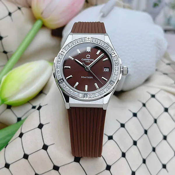 Đồng Hồ Nữ Carnival 34mm 8168L2-VT-DCS-N Màu Nâu Bạc