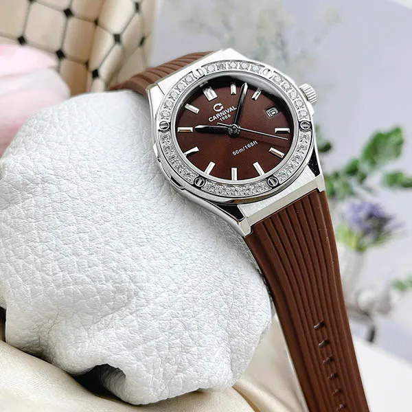 Đồng Hồ Nữ Carnival 34mm 8168L2-VT-DCS-N Màu Nâu Bạc