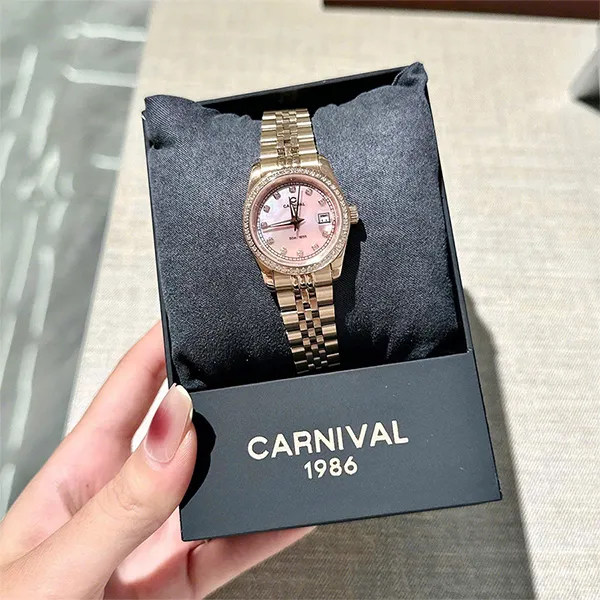 Đồng Hồ Nữ Carnival 8131L2-VH-HK Màu Vàng Hồng
