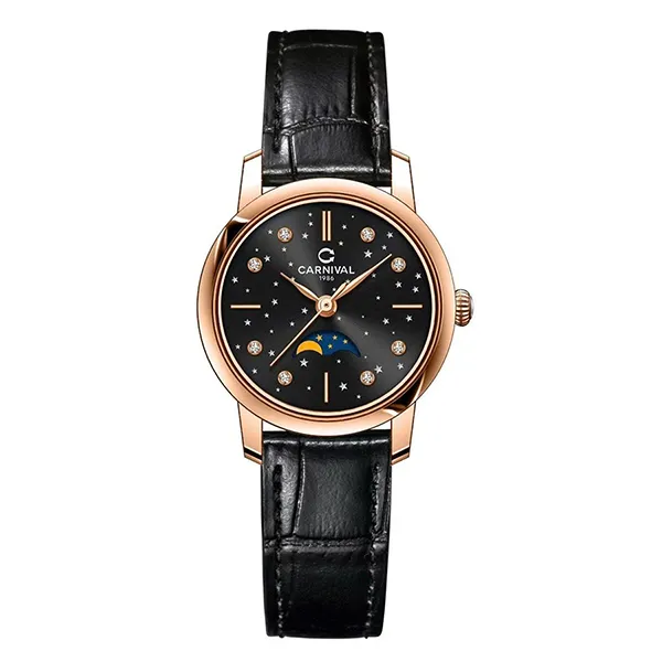 Đồng Hồ Nữ Carnival Quartz 8193L-VH-DD-D (8193L) Màu Đen - Vàng