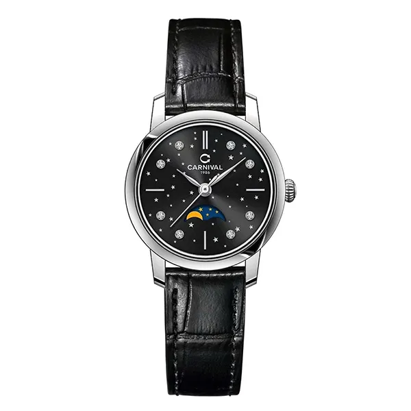 Đồng Hồ Nữ Carnival Quartz 8193L-VT-DD-D (8193L) Màu Đen - Bạc