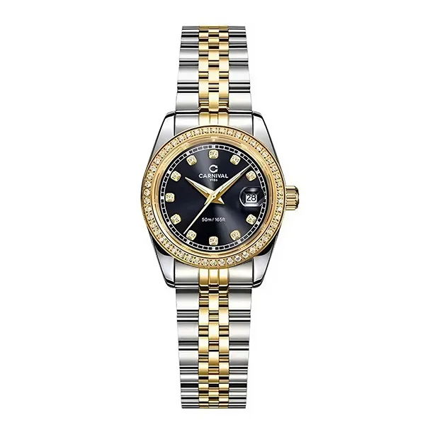 Đồng Hồ Nữ Carnival Quartz Watch 8131L2-CV-D Màu Demi Mặt Đen