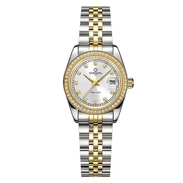 Đồng Hồ Nữ Carnival Quartz Watch 8131L2-CV-T Màu Demi Mặt Bạc