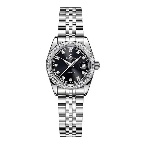 Đồng Hồ Nữ Carnival Quartz Watch 8131L2-VT-D Màu Bạc/Đen