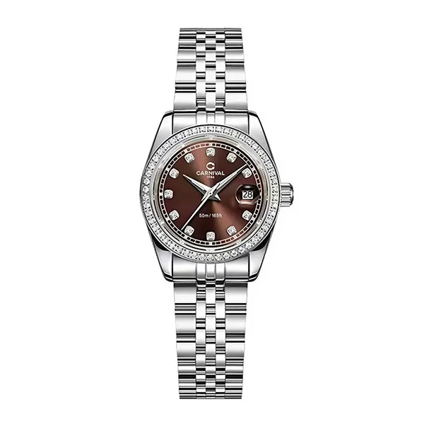 Đồng Hồ Nữ Carnival Quartz Watch 8131L2-VT-N Màu Bạc/Nâu