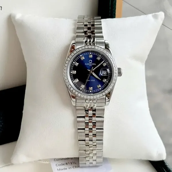 Đồng Hồ Nữ Carnival Quartz Watch 8131L2-VT-X Màu Bạc/Xanh