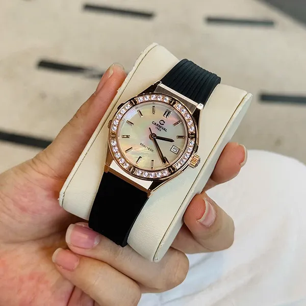 Đồng Hồ Nữ Carnival Quartz Watch 8168L2-VH-DCS-TK Màu Đen/Trắng
