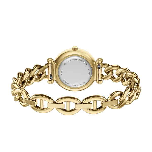 Đồng Hồ Nữ Fossil Carlie Stainless Steel Watch ES5440 Màu Vàng/Đen