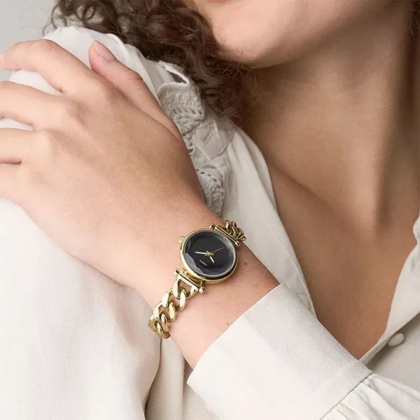 Đồng Hồ Nữ Fossil Carlie Stainless Steel Watch ES5440 Màu Vàng/Đen