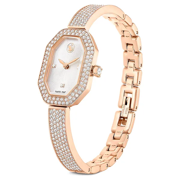 Đồng Hồ Nữ Swarovski Dextera Bangle Watch Swiss Made, Metal Bracelet, Rose Gold Tone, Rose Gold-Tone Finish 5672992 Màu Vàng Hồng