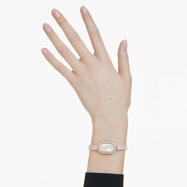 Đồng Hồ Nữ Swarovski Dextera Bangle Watch Swiss Made, Metal Bracelet, Rose Gold Tone, Rose Gold-Tone Finish 5672992 Màu Vàng Hồng
