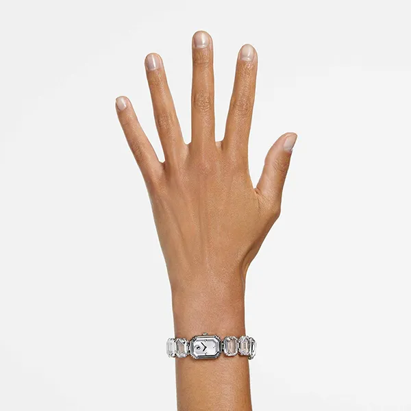 Đồng Hồ Nữ Swarovski Watch Octagon Cut Bracelet White Stainless Steel 5729182 Màu Trắng Bạc