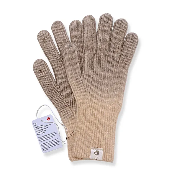Găng Tay Lululemon Len Dệt Kim Chuyển Màu Beige Nude Gradient Màu Be