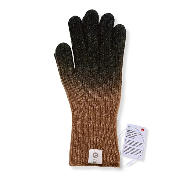 Găng Tay Lululemon Len Dệt Kim Chuyển Màu Caramel Gradient Màu Nâu Đen