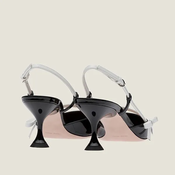 Giày Cao Gót Nữ Miu Miu 5I445D_06E_F0967_F_065 Màu Đen Trắng Size 36.5