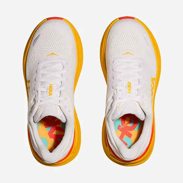 Giày Chạy Bộ Nữ Hoka Bondi 9 1162012-FNF Màu Trắng Vàng Size 6US
