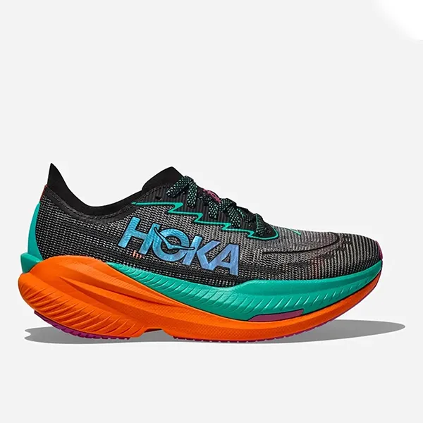 Giày Chạy Bộ Nữ Hoka Mach X 2 Wide 1162410-BCQ Màu Đen Cam Size 9US