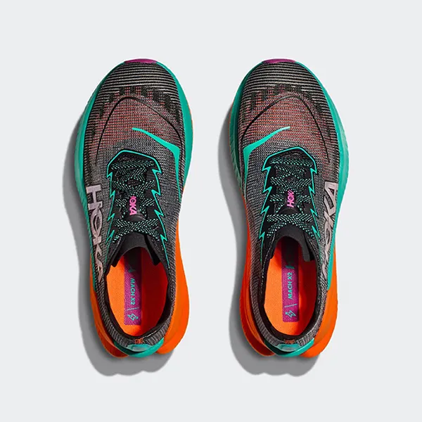 Giày Chạy Bộ Nữ Hoka Mach X 2 Wide 1162410-BCQ Màu Đen Cam Size 9US